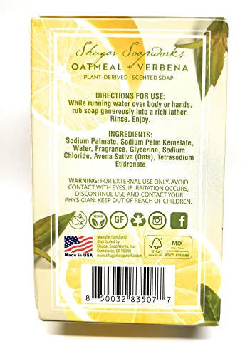 Shugar Soapworks Oatmeal & Verbena Soap - 5 Ounce Beauty Bar