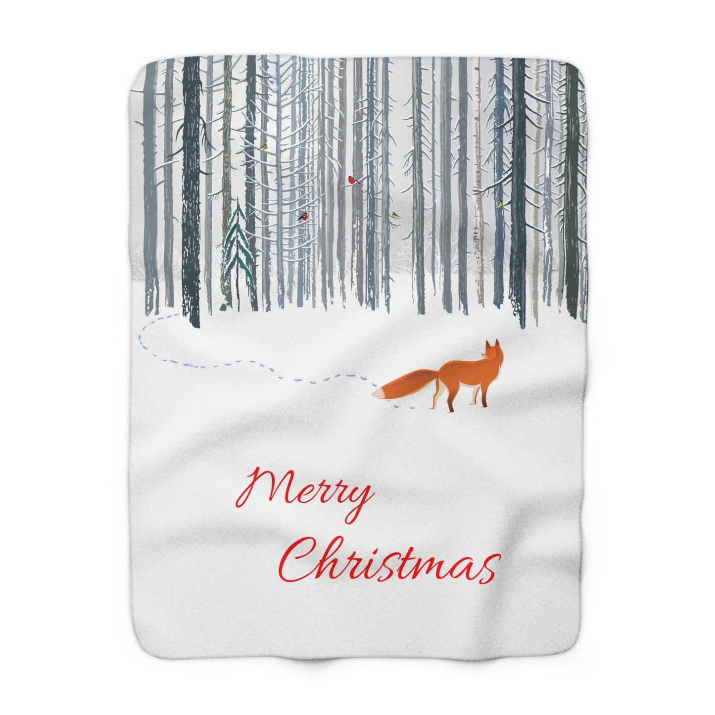 Festive Fox - Sherpa Fleece Blanket