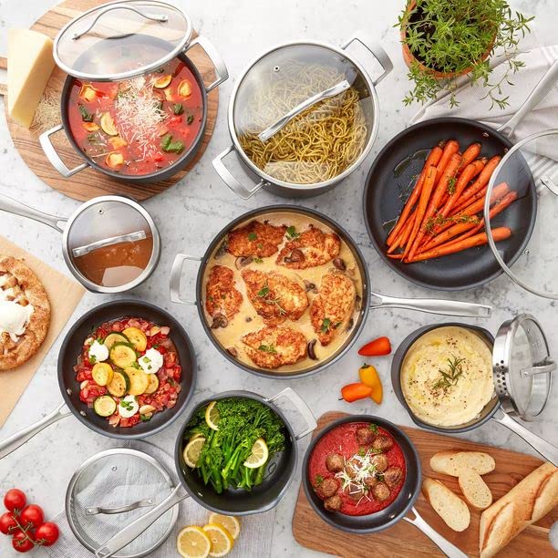 Member's Mark Members Mark 15 Piece Hard Anodized Aluminum Cookware Set With 7-Piece Kitchen Tools Set