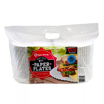 Super Strong Heavy-Duty Paper Plates, 9" (600 ct.)