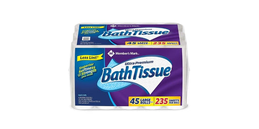 Member's Mark Ultra Premium Soft and Strong Bath Tissue, 2-Ply Large Roll Toilet Paper, 235 sheets, 45 rolls