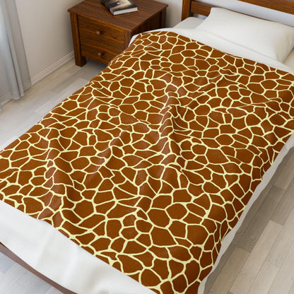 Giraffe Print - Cozy Velveteen Plush Blanket