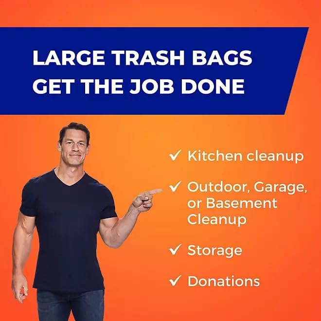 Heftyy Ultra Strong Trash Can Liners, 33 Gallon, 90 Count, Heavy Duty
