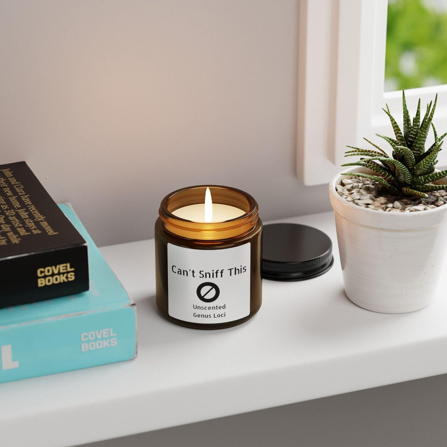Can't Sniff This - Unscented Soy Candle - Amber Jar