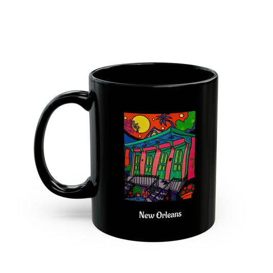 Pink Double Shotgun - I want a Beignet with this! - Richard Lewis - New Orleans -Black Mug