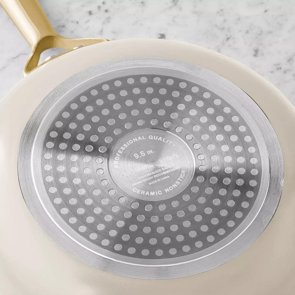 Member's Mark 11-Piece Modern Ceramic Cookware Set In Cream