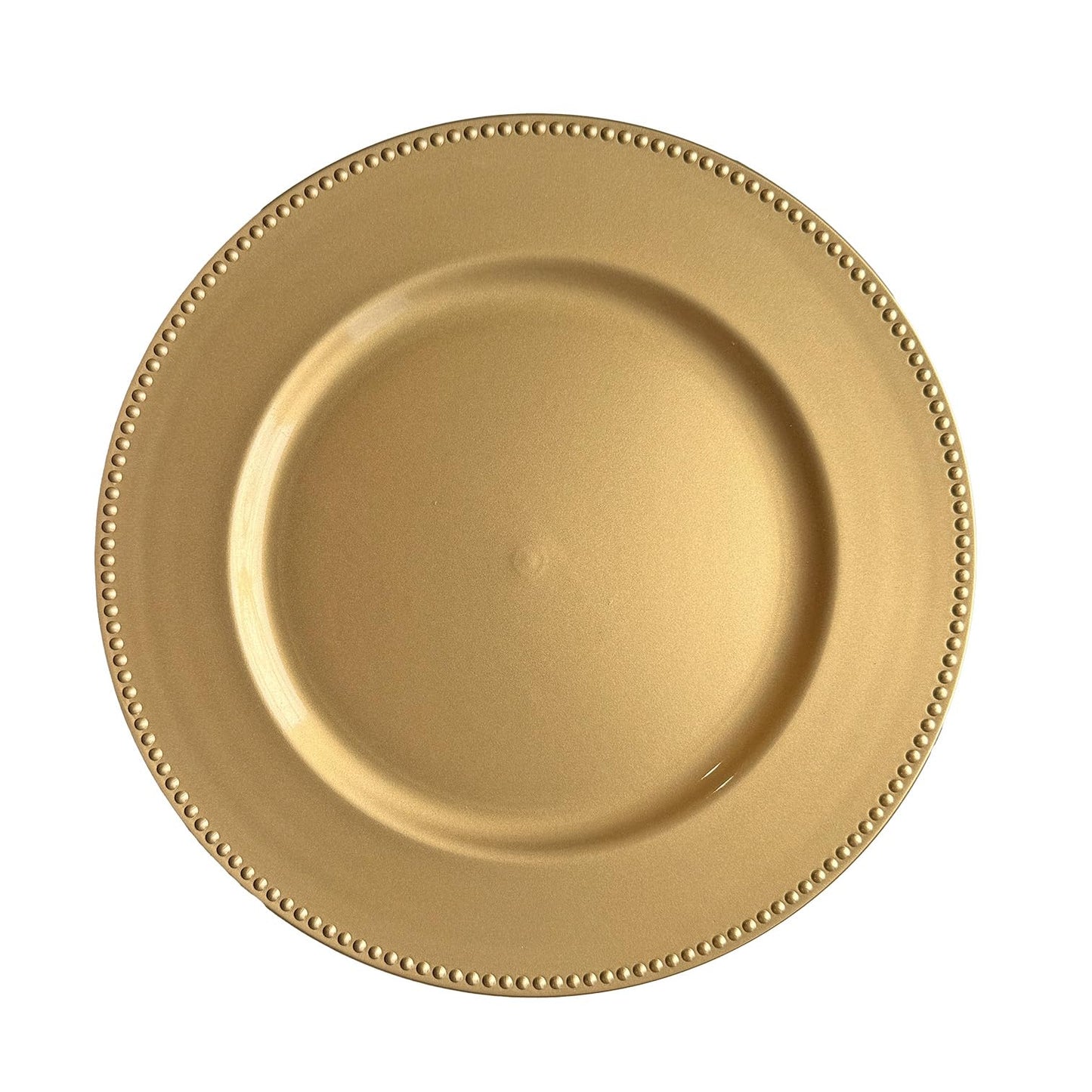 Beaded Plastic Charger Plates - Silver - Set of 12