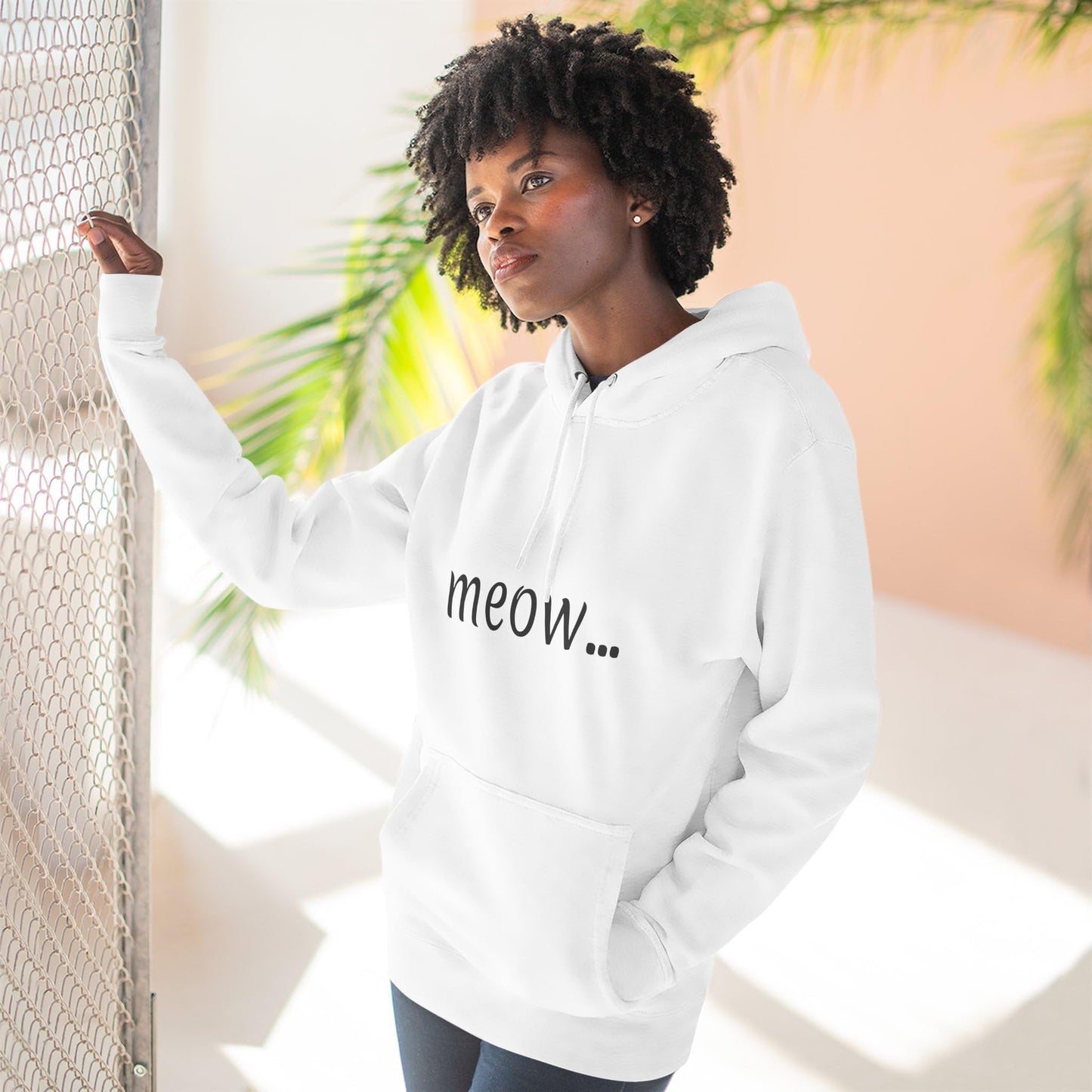 meow... - Cozy Cat Lover Hoodie - Fleece - Casual Wear