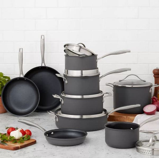 Member's Mark Members Mark 15 Piece Hard Anodized Aluminum Cookware Set With 7-Piece Kitchen Tools Set