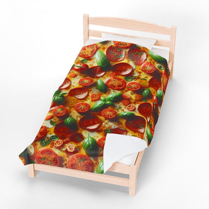 Pizza Toppings - Velveteen Plush Blanket