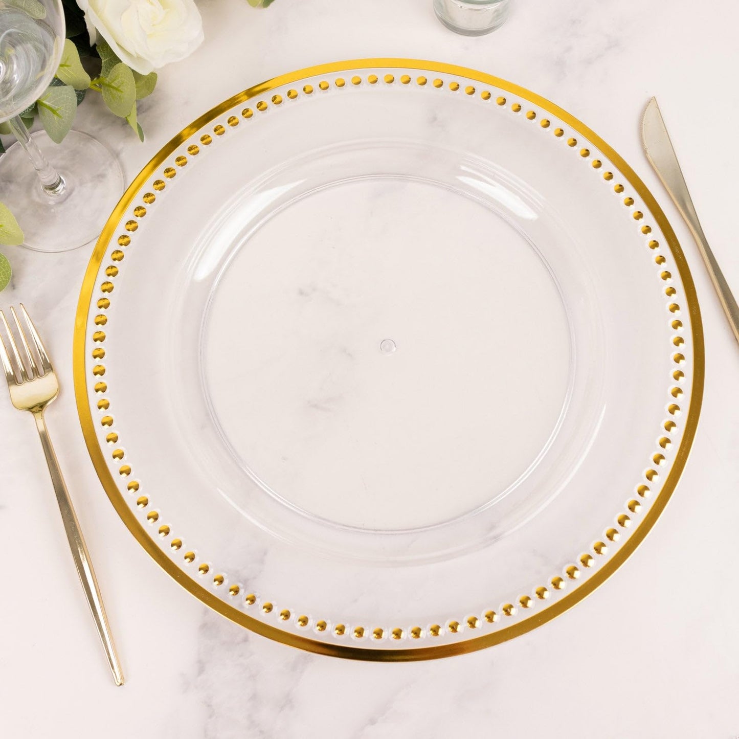 Table Cloths Factory Beaded Charger Plates - 13in - Set of 6