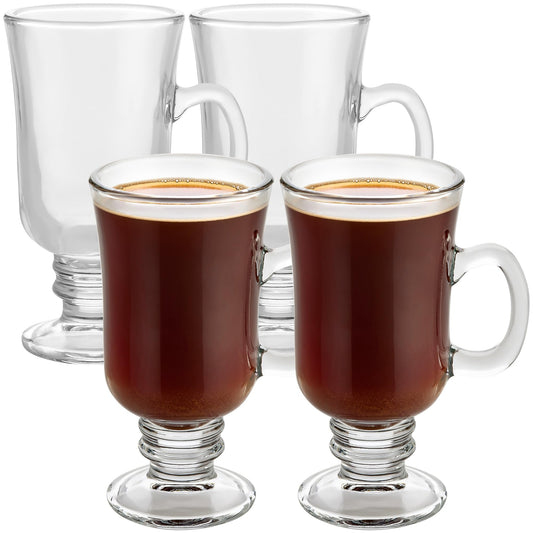 PARNOO Irish Coffee Mugs - 8 oz - Set of 4
