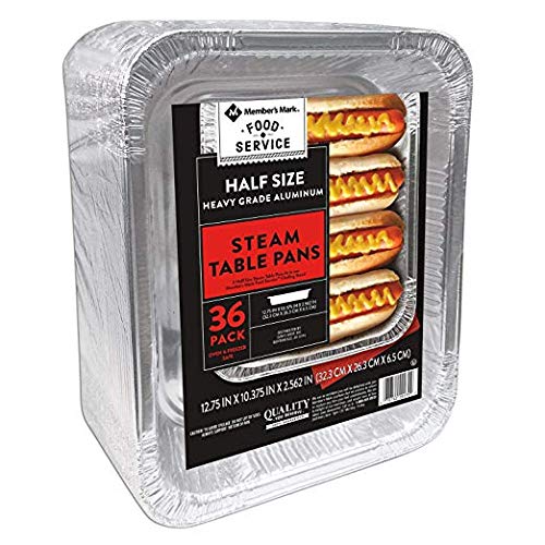 Member's Mark Aluminum Steam Table Pans and Lids Bundle, Half Size (36 ct.)