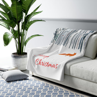 Festive Fox - Sherpa Fleece Blanket
