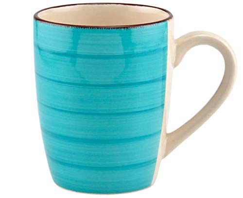 Coffee Mug Ceramic Set Of Four Turquoise Blue Royal Norfolk With Swirl Design