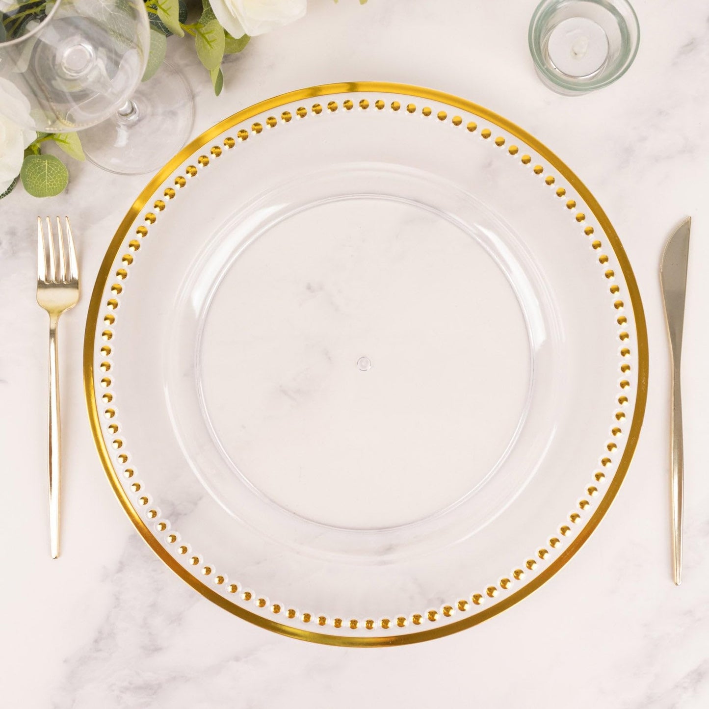 Table Cloths Factory Beaded Charger Plates - 13in - Set of 6