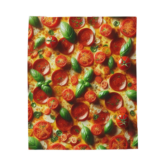 Pizza Toppings - Velveteen Plush Blanket