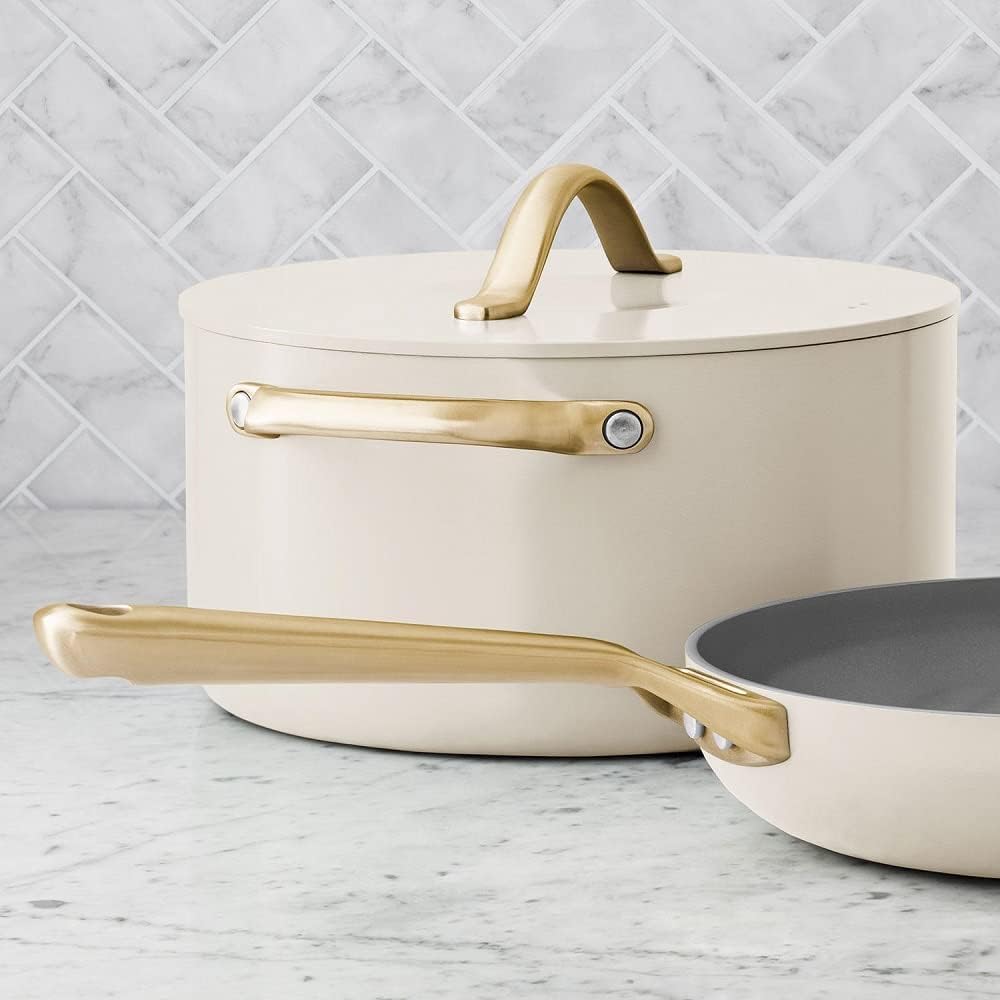 Member's Mark 11-Piece Modern Ceramic Cookware Set In Cream