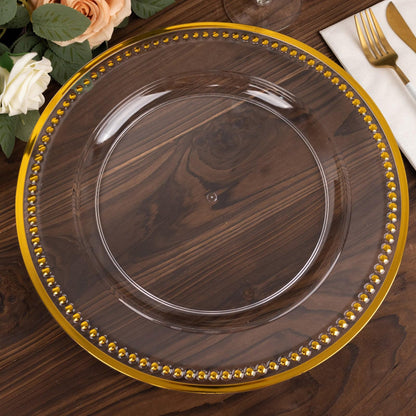 Table Cloths Factory Beaded Charger Plates - 13in - Set of 6