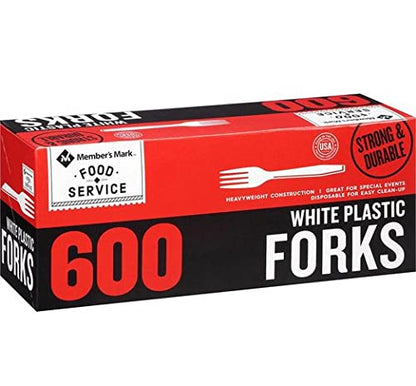 Member's Mark Heavyweight White Plastic Disposable Forks