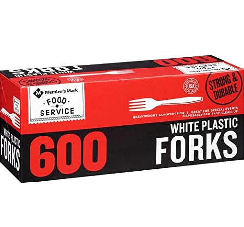 Member's Mark Heavyweight White Plastic Disposable Forks
