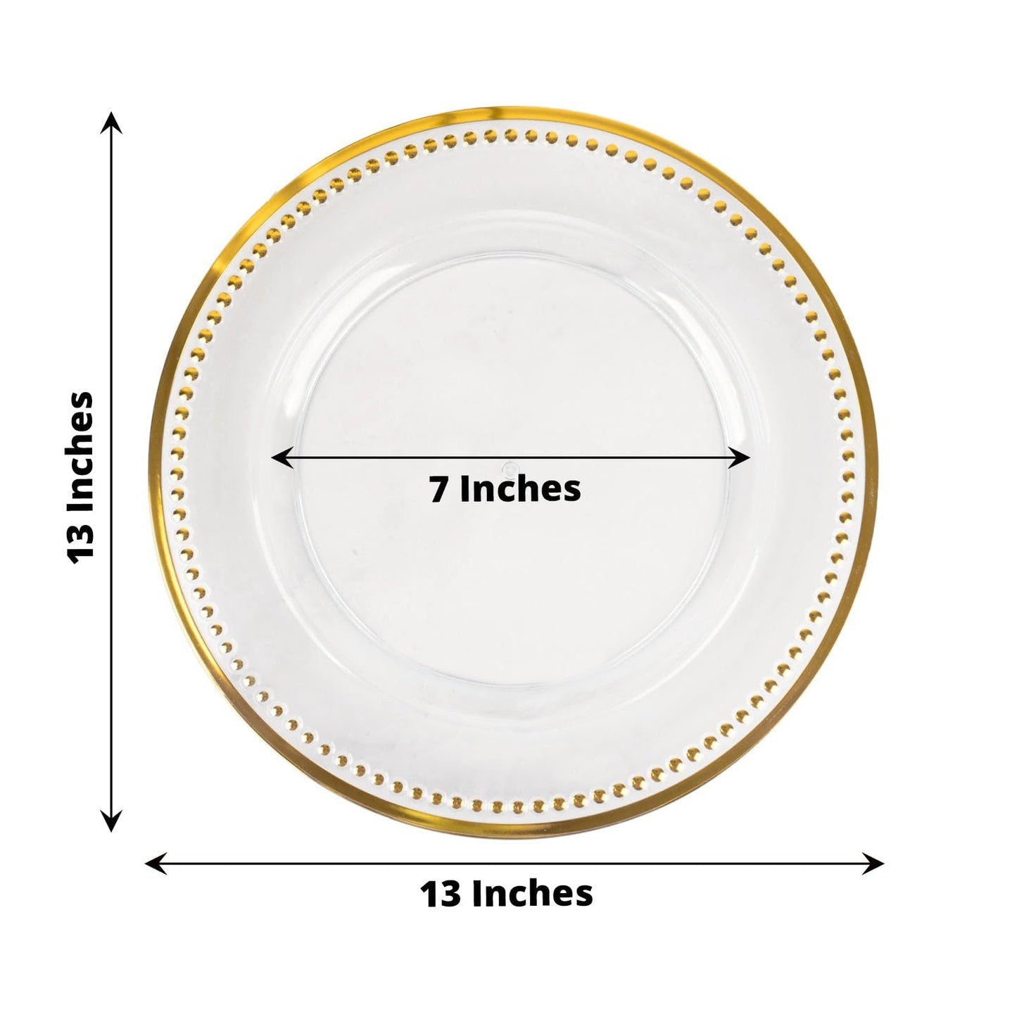 Table Cloths Factory Beaded Charger Plates - 13in - Set of 6