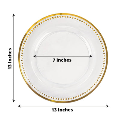 Table Cloths Factory Beaded Charger Plates - 13in - Set of 6