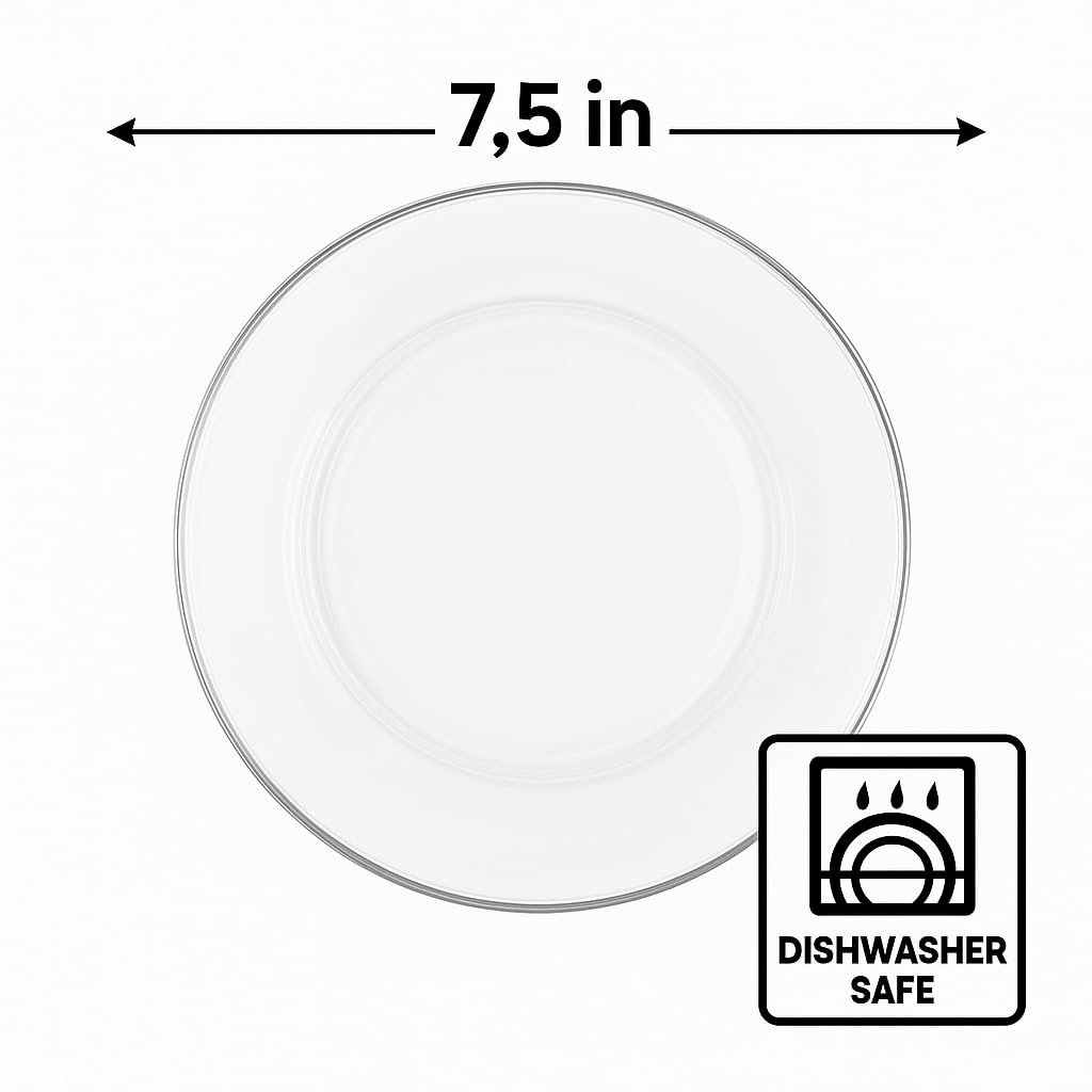 Glass Salad Plate - 7.5in - Set of 4