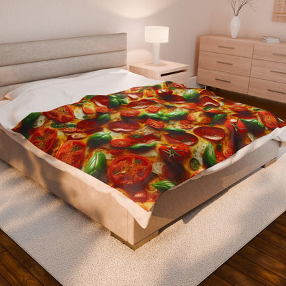 Pizza Toppings - Velveteen Plush Blanket