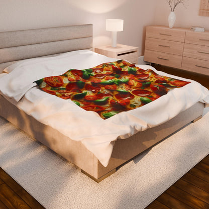 Pizza Toppings - Velveteen Plush Blanket