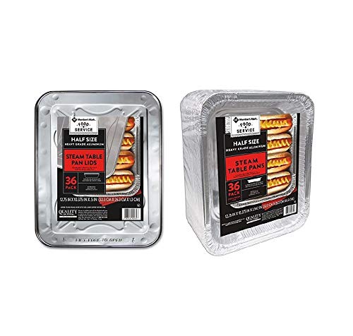 Member's Mark Aluminum Steam Table Pans and Lids Bundle, Half Size (36 ct.)