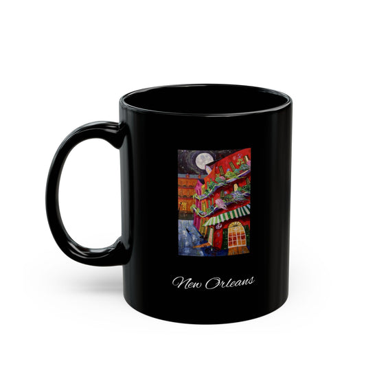 Cafe’ Rouge - Laissez Les Bon Temps Rouler - Richard Lewis - New Orleans - Black Mug