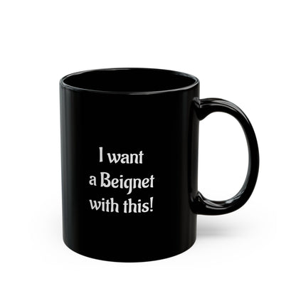 Pink Double Shotgun - I want a Beignet with this! - Richard Lewis - New Orleans -Black Mug