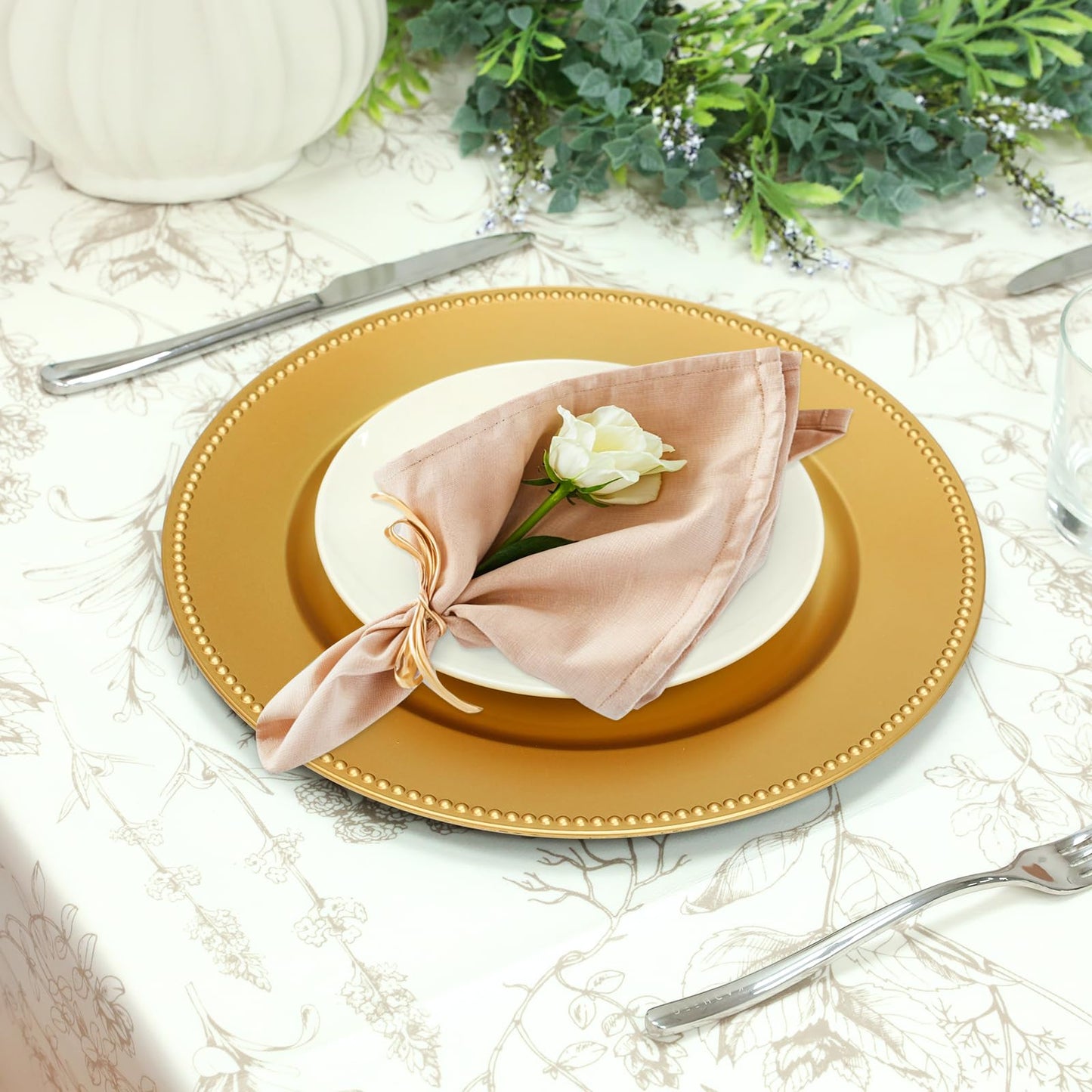 Plastic Gold Charger Plates 13" - 12 Set