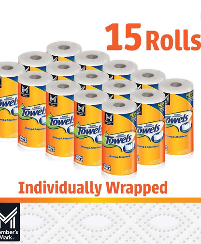 Member's Mark Super Premium Paper Towels (15 rolls, 150 sheets/roll) (2 Pack)