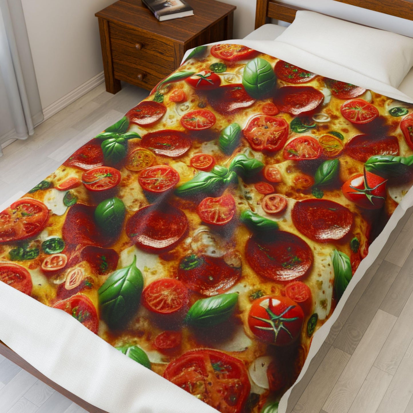 Pizza Toppings - Velveteen Plush Blanket