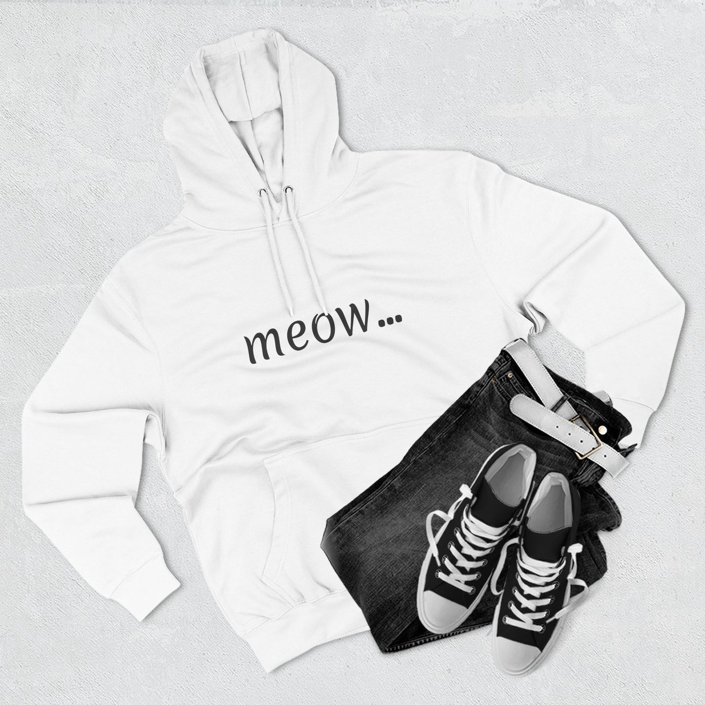 meow... - Cozy Cat Lover Hoodie - Fleece - Casual Wear