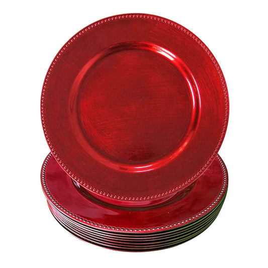 Stone Edge Plastic Charger Plates - 13in - Set of 12